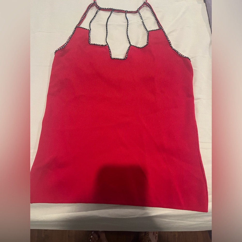 Beautiful Red Open Back With Beaded - image 1